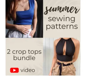 One Shoulder Top + Halter Top Sewing Pattern Bundle