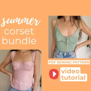 there are 2 corsets and it says summer corset bundle pdf sewing pattern with video tutorials