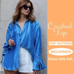 Model wearing an Oversized Shirt made from a Sewing Pattern