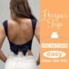 Women wearing a Backless Top made from a sewing Pattern