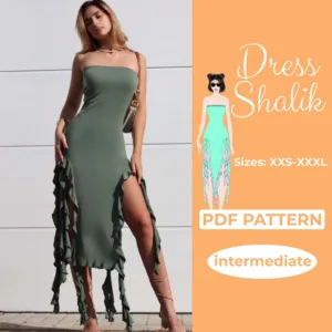 Model wearing a Ruffle Dress made from a Sewing Pattern