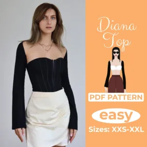 Girl who has sewn a bolero from a bolero shrug sewing pattern