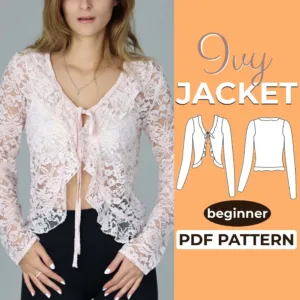 Model wearing a Lace Cardigan made from a Sewing Pattern