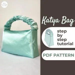 Satin Green Handbag made from a Sewing Pattern