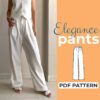 white wide leg trousers and the text pants pdf pattern