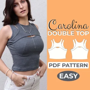 model wearing a Cutout Keyhole Top made from a sewing Pattern
