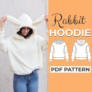 Model wearing a Hoodie With Bunny Ears made from a Sewing Pattern