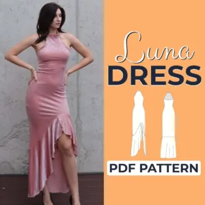Model wearing a Halter Dress made from a Sewing Pattern