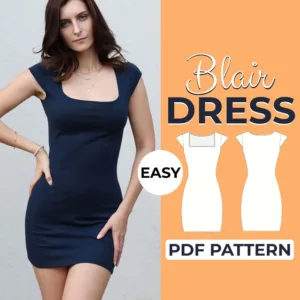 Model wearing a black Cap Sleeve Bodycon Dress made from a Sewing Pattern