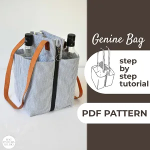 Wine Tote Bag made from a sewingPattern