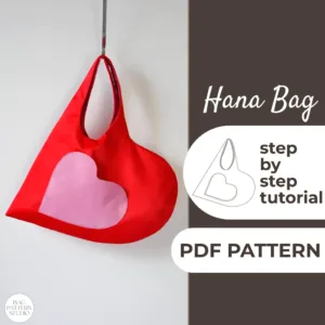 Heart Tote Bag made from a Sewing Pattern