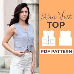 Model wearing a Vest Top made from a Sewing Pattern