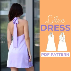 Model wearing a Halter Sundress made from a Sewing Pattern