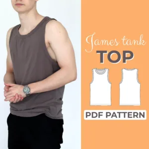 model wearing a tank top for mens made from a sewing pattern