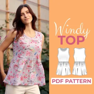 Women wearing a peplum top made from a sewing pattern
