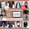 Costume Pattern Bundle with different costumes on it. Medieval costumes, LARP, renaissance, medieval, elven costumes and many more