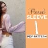 Model wearing a pink top with Flared Sleeves made from a Sewing Pattern
