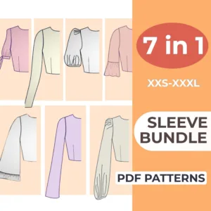 7 Sleeve Variations from a Sleeve Pattern Package and it says Sleeve Bundle PDF Sewing Patterns