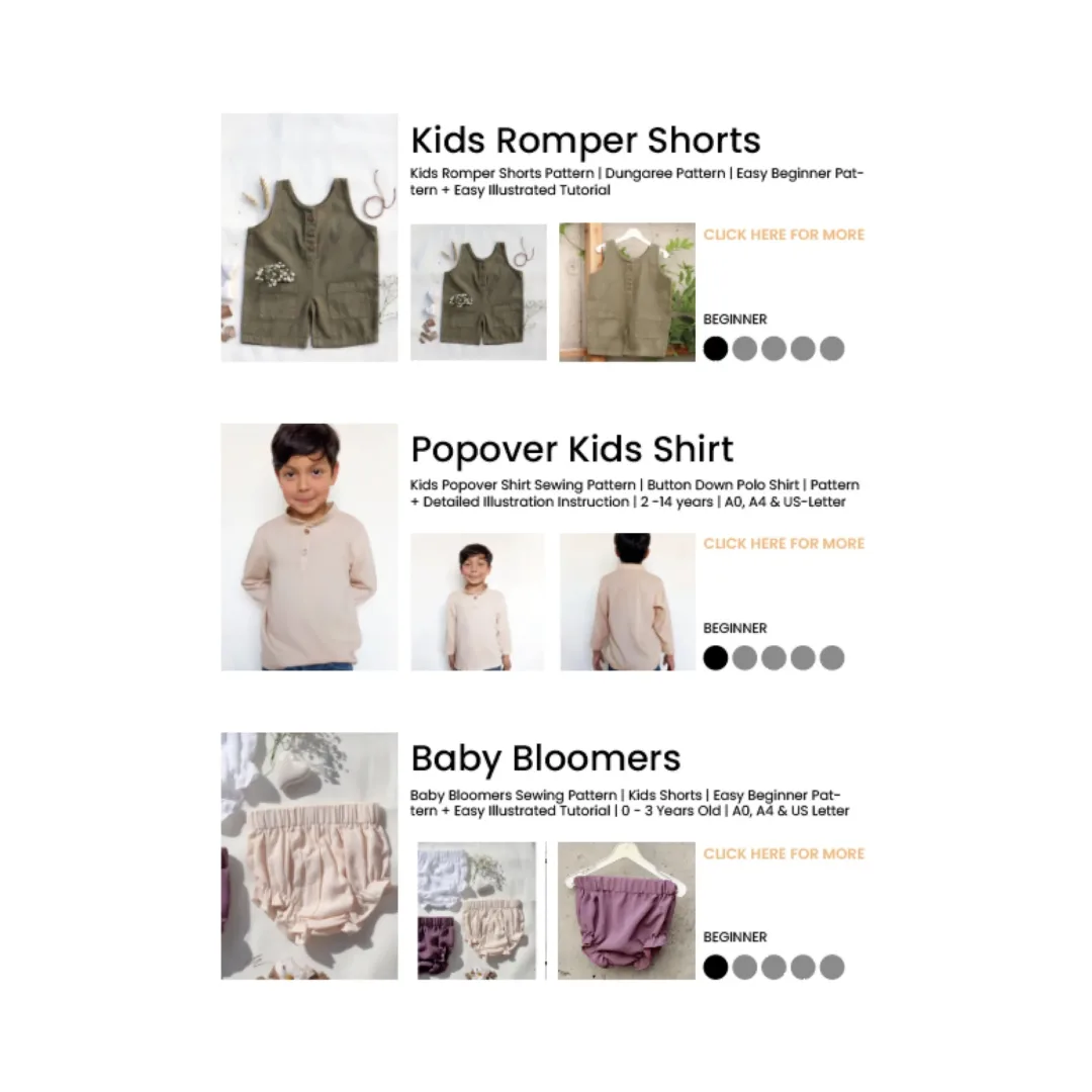 15+ Kids & Baby Sewing Patterns | LittleTailorPatterns Bundle