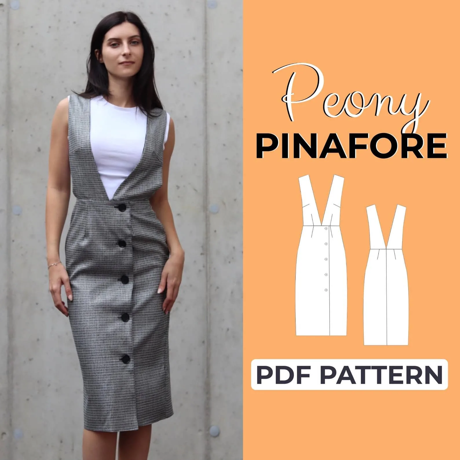 Plaid Pinafore Dress Pattern | Pattern Couture