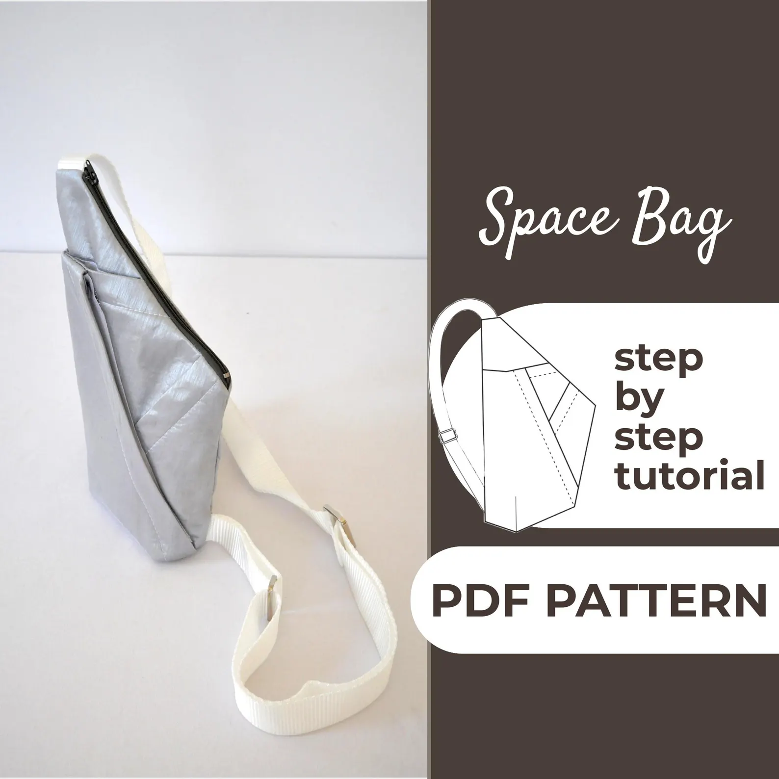 Slim Crossbody Sling Bag Pattern | Asymmetric Sling Bag Pattern