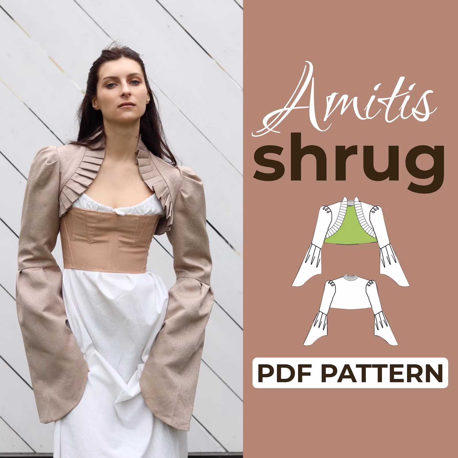Victorian Bolero Shrug Sewing Pattern | Ren Faire Shrug Costume