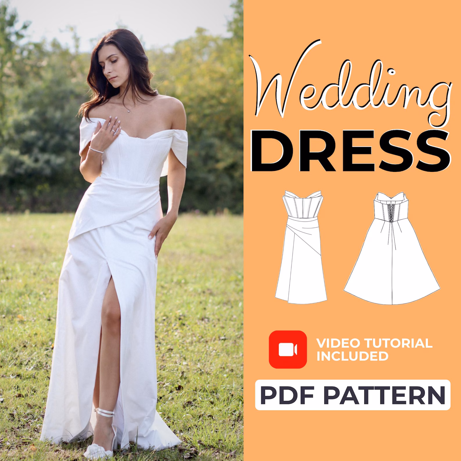 Elopement Dress Sewing Pattern | Wedding Dress Sewing Pattern