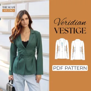 Lace-Up Tie Waist Blazer Sewing Pattern