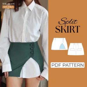 Asymmetrical Split Skirt Sewing Pattern