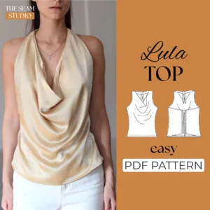 Halter Cowl Neck Top Sewing Pattern