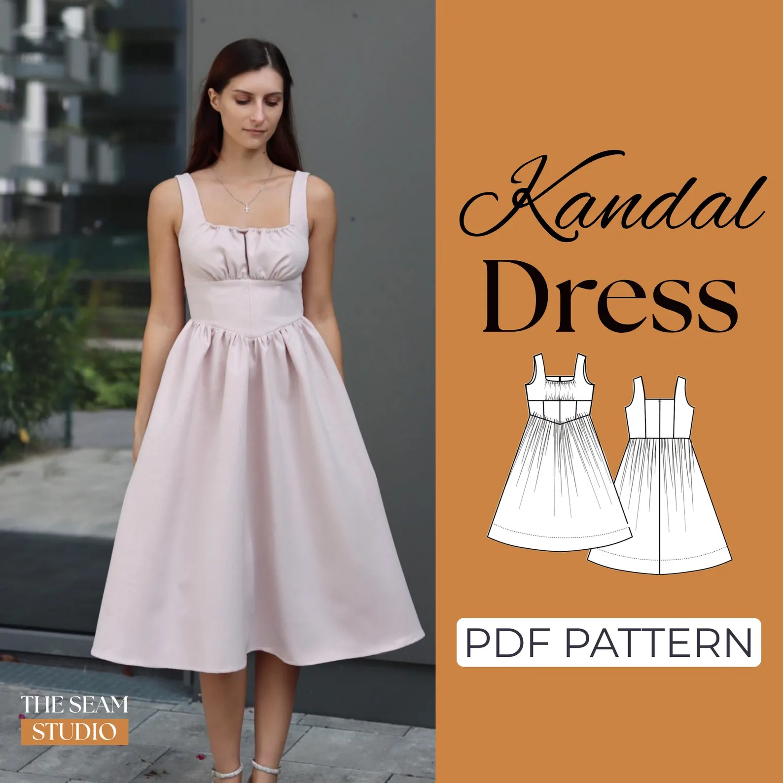 Gathered Bodice Dress Sewing Pattern | Pattern Couture