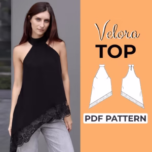 Asymmetrical Halter Top Sewing Pattern