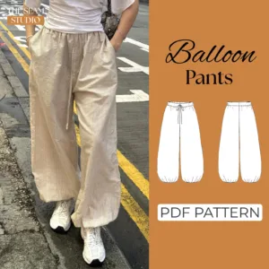 Elastic Waist Wide Leg Pants Sewing Pattern