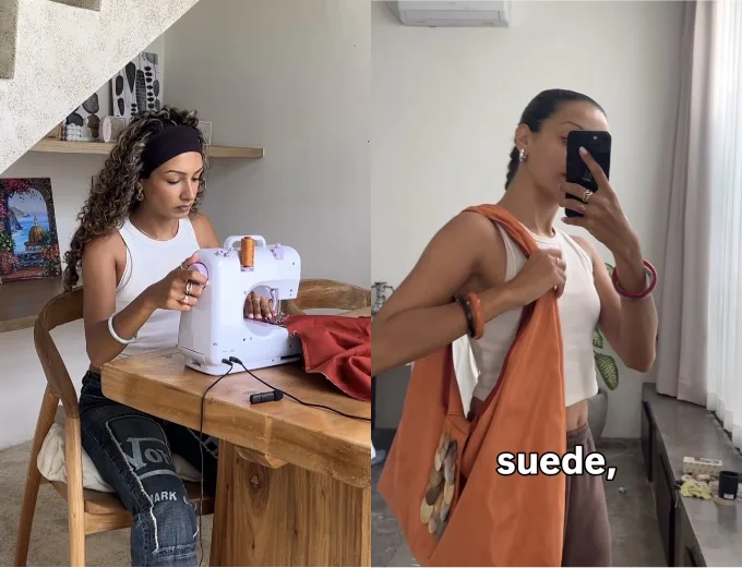 The perfect birthday gift: a suede hobo bag! Project by Aman.
