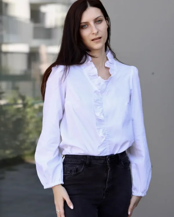 Long Sleeve Ruffle Blouse Sewing Pattern
