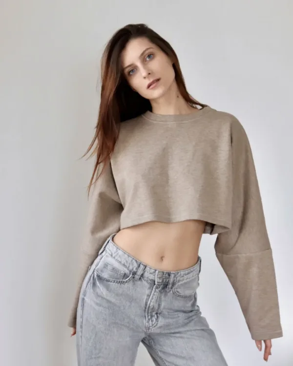 Boxy Cropped Sweatshirt Sewing Pattern