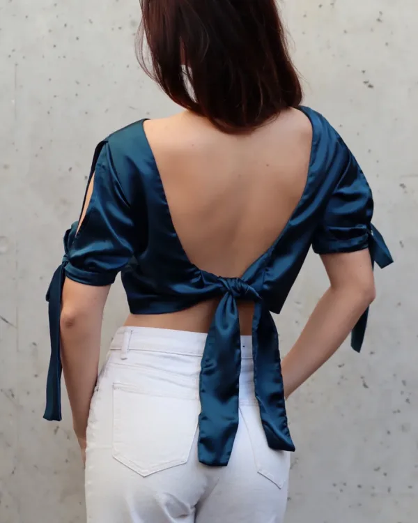 Slit Sleeve Tie Back Top Pattern
