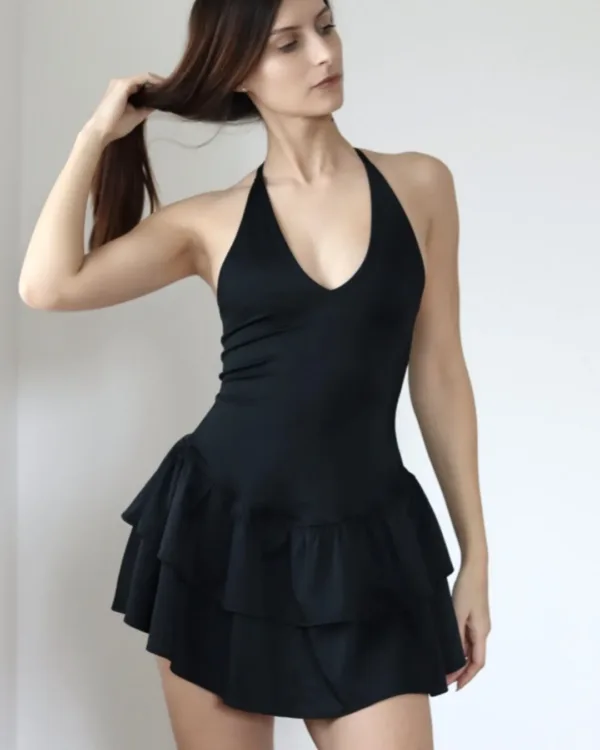 Ruffle Halter Mini Dress Sewing Pattern