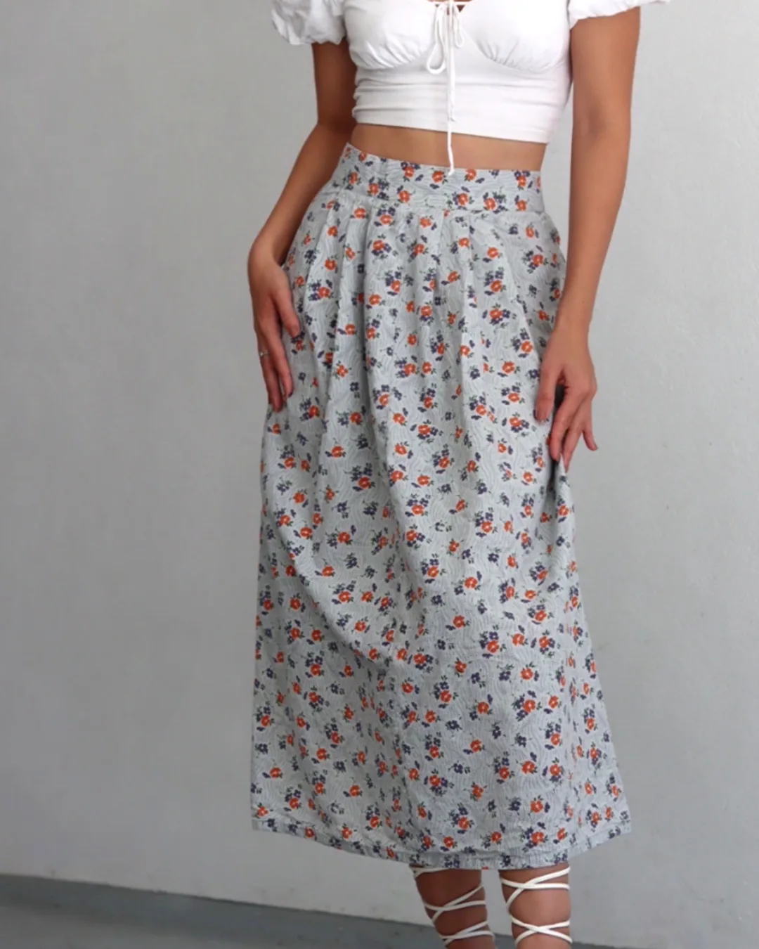Long Pleated Skirt Sewing Pattern