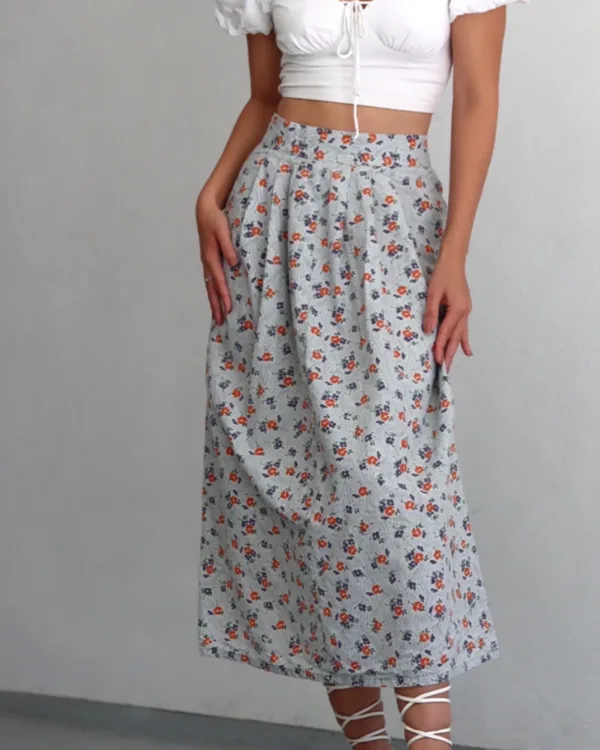 Long Pleated Skirt Sewing Pattern
