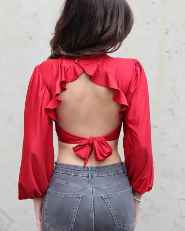 Open Back Ruffle Blouse Sewing Pattern