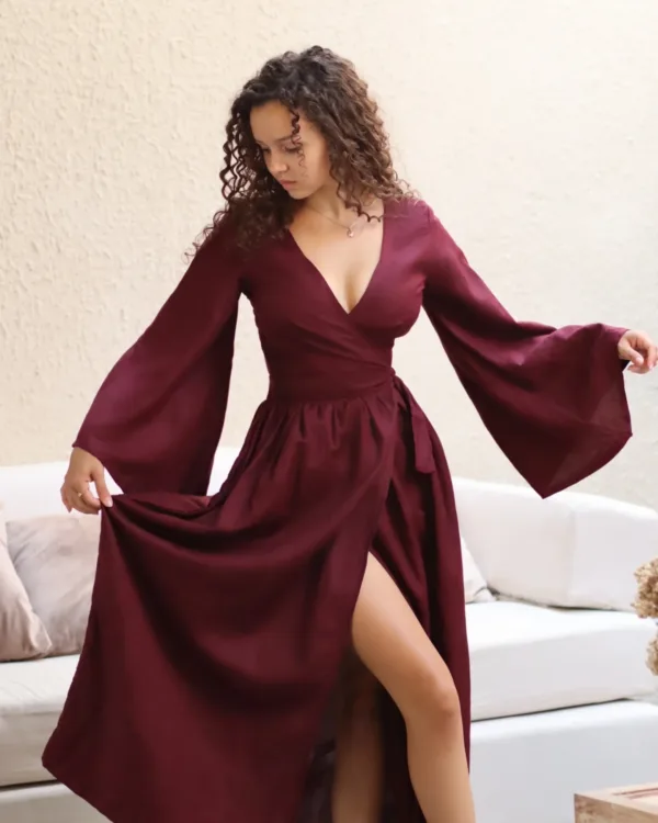 Bell Sleeves Wrap Dress Pattern
