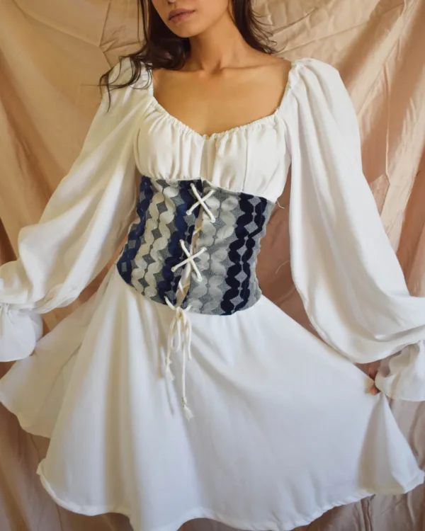 Puff Sleeve Dress Pattern + Underbust Corset Sewing Pattern Set