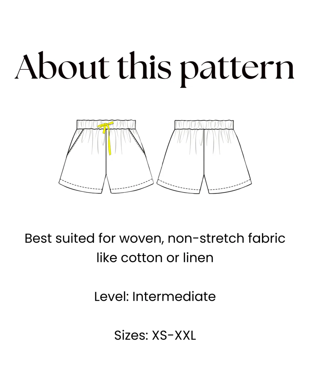 Drawstring Shorts Sewing Pattern