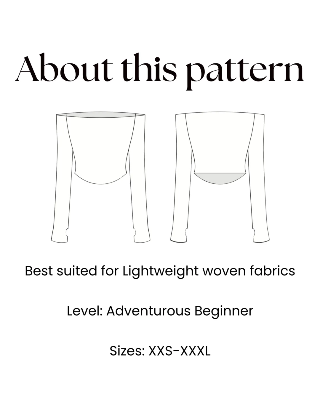 Off Shoulder Top Sewing Pattern With Long Sleeves