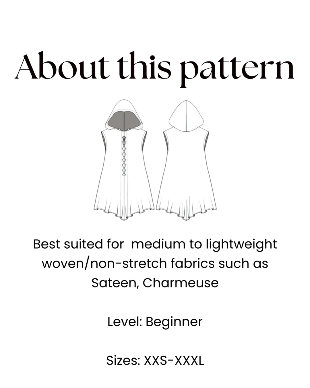 Hooded Cape Dress Sewing Pattern