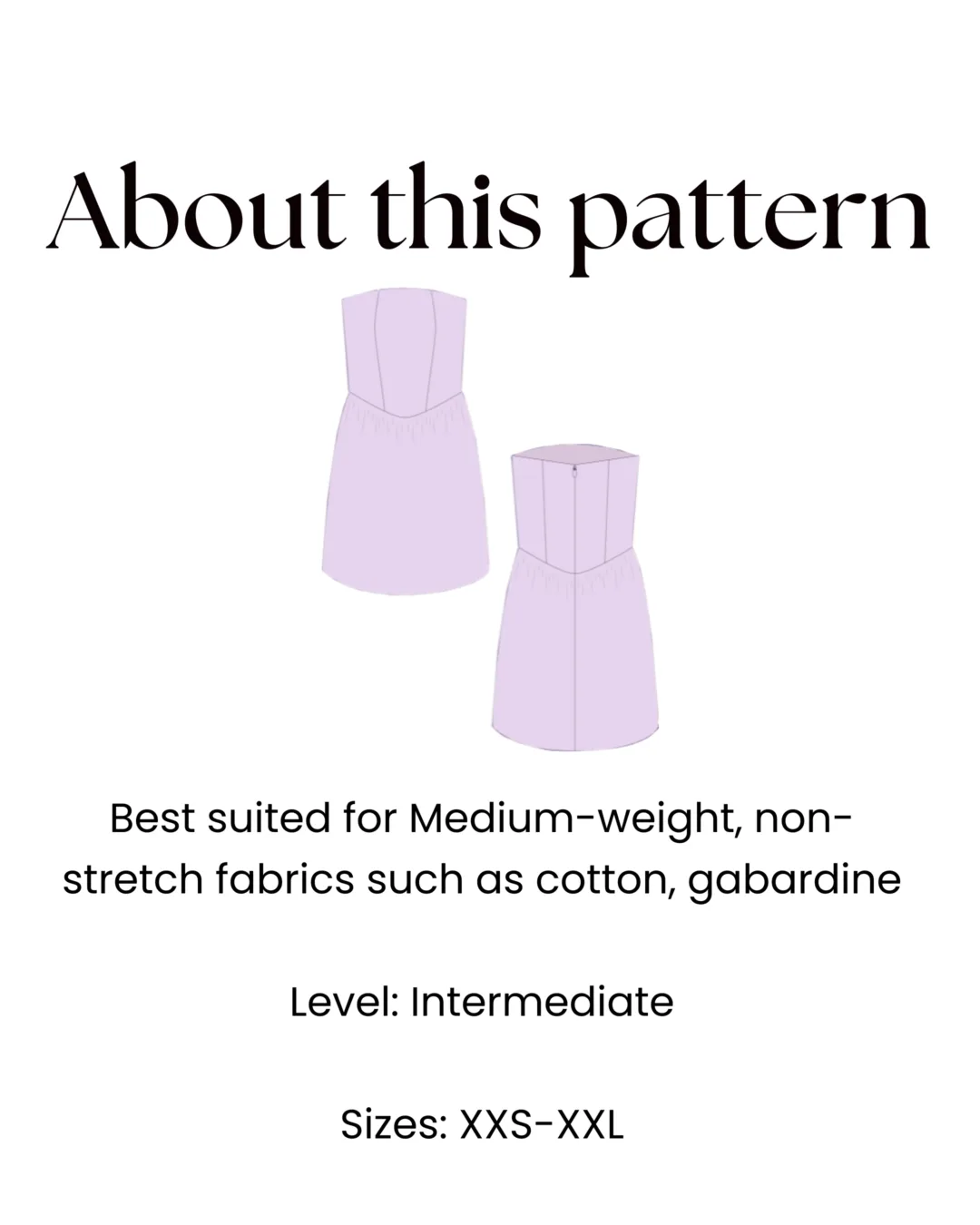 Strapless Mini Dress Sewing Pattern