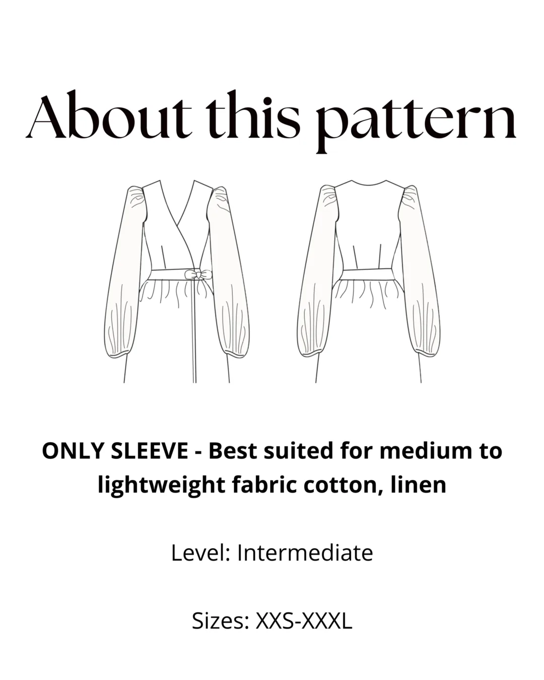Bishop Sleeves Sewing Pattern | Add-on & Puff Sleeve