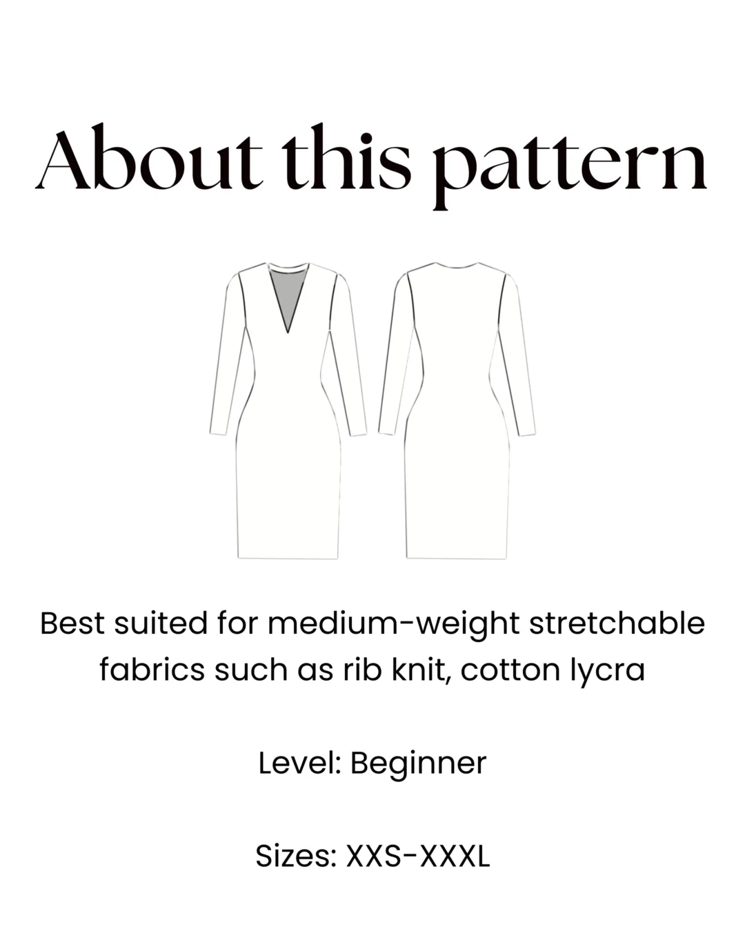 V Neck Dress Sewing Pattern