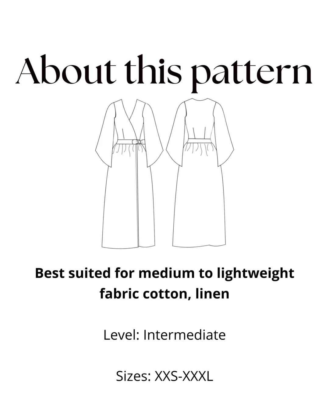 Trumpet Sleeve Wrap Dress Sewing Pattern